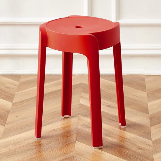 6Pcs Plastic Stool Stackable Portable Round Nesting Stools 330lbs Load Bearing Backless Bar Stool Seating for Home Classroom Outdoor