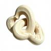 Interlocking Heart-Loop Ornament Sculptural Beech Wood Heart Minimalist