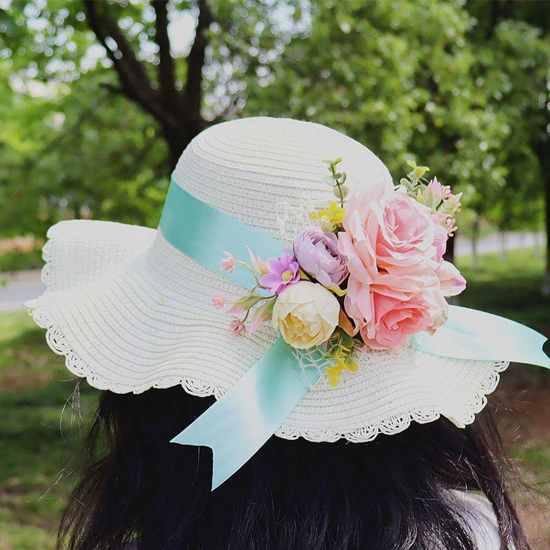 Beach Straw Hat for Women In Summer with A Large Brim for Sun Protection and Shade Versatile for Travel UV Resistant and Large Brimmed Cool Hat