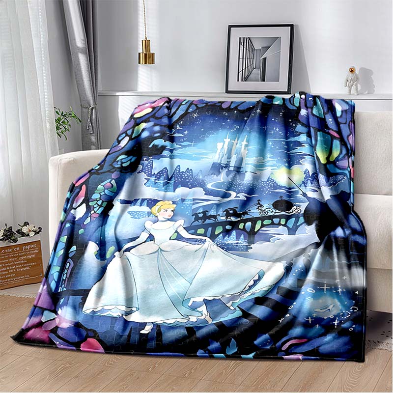 6 Größen Prinzessin Cinderella Cartoon Weiche Flanell Flauschige Decke Campingdecke für Kinder Sofa Überwurf Dünne Decke Weibliches Geschenk