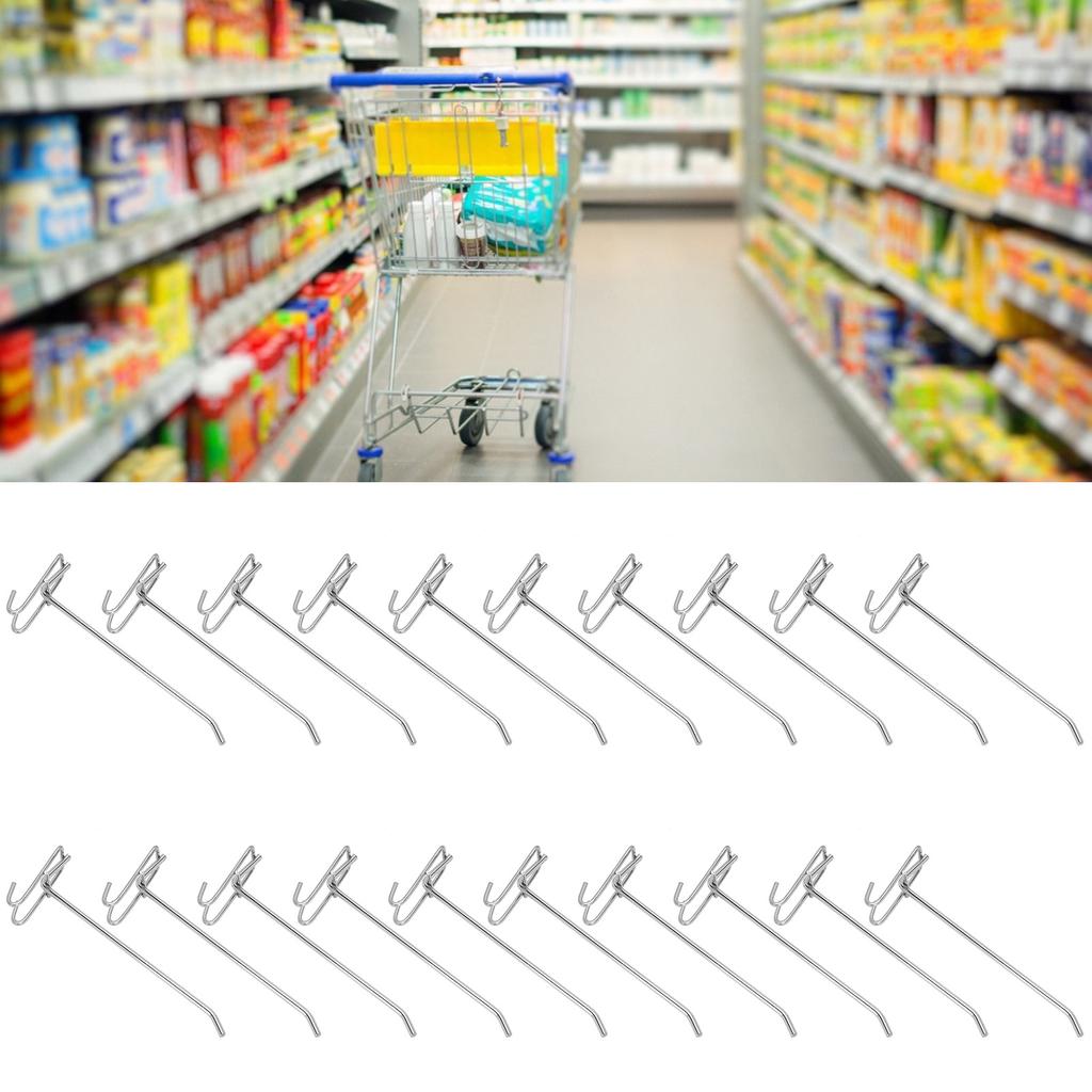 30pcs Supermarket Hook Iron Grid Shelf Hook Jewelry Display Shelf Hook 3.5mm Thickness20cm / 7.9in