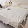 New Polyester Solid Color Lace Fitted Bed Skirt 90/120/150/180/200cm Full/Queen SizeLightweight, breathable and washable