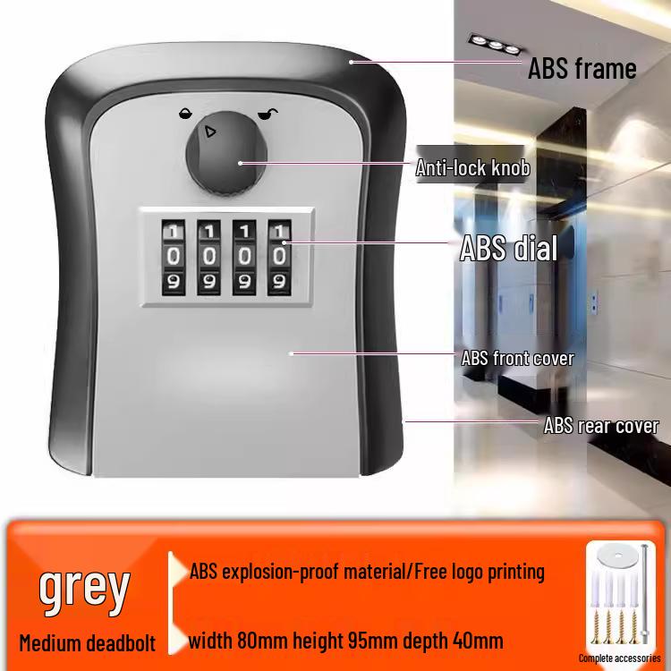 Wall-Mounted Anti-Theft Key Lock Box for Homes and Construction Sites