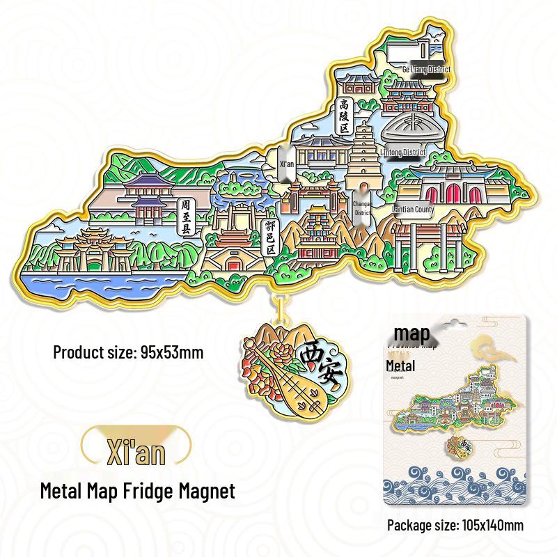 3D China Karte Anhänger Kühlschrankmagnet – Stadt Touristen Souvenir & Kulturelle Dekoration