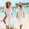 Nude Beach Cover-Up: Woven Transparent Skirt with Side Slits for Sun Protection