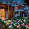 4 Head Solar Lily Flower Lights Outdoor Waterproof LED Landscape Pathway Lamps for Garden Yard Wedding Decoration