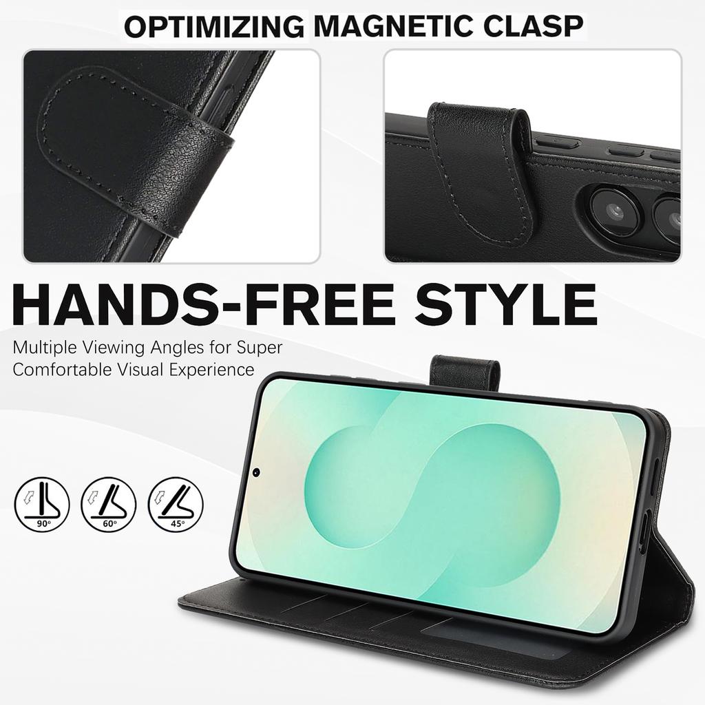 For Samsung Galaxy A36 5G Case RFID Blocking Flip Leather Phone Cover with Wrist Strap