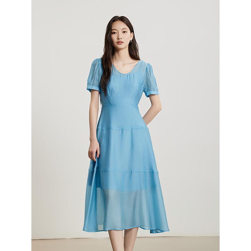 Women s A-Line Short-Sleeve Midi Dress L