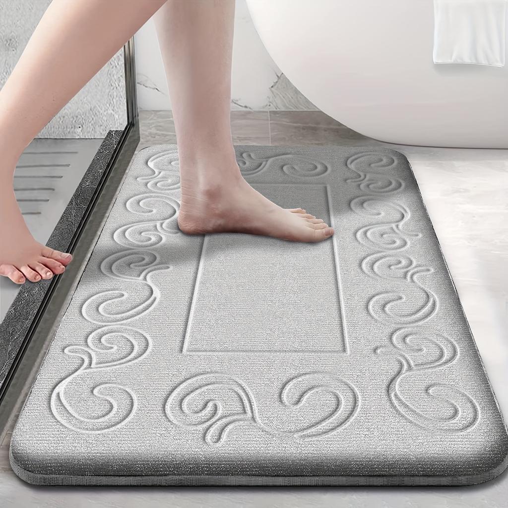 Simple Thickened Sponge Bathroom Absorbent Foot Mat Flannel Door Anti-slip Mat Shower Room Carpet Dirt-resistant Entrance Mat