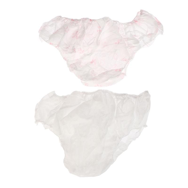 10 Pcs/Set Travel Portable Disposable Non Woven Paper Briefs Panties Underwear White Regular Emergency Underpants For Women Men