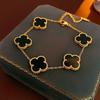 15Mm Four-Leaf Clover Bracelet Titanium Steel 18K Five Flowers Four-Leaf Clover Double-Sided Mother-Of-Pearl Fashion Bracelets