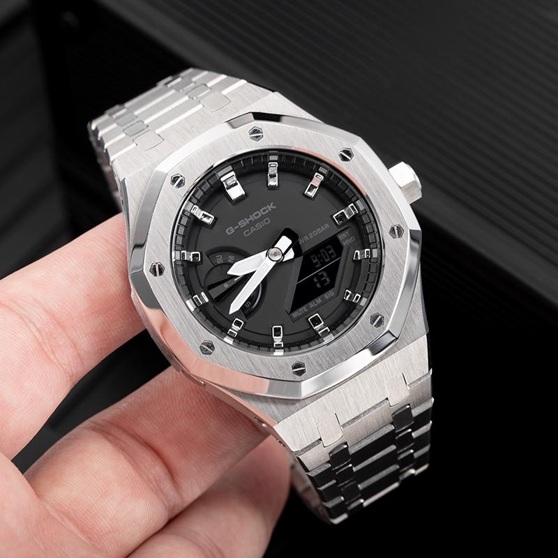 CASIO Unisex Liquid Crystal/Analog Dual Display Series 44.5mm Black Watch GA-2100-1A1(Team788--)