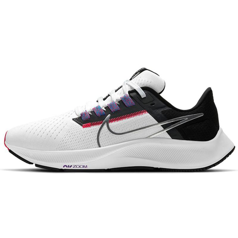 Nike Air Zoom Pegasus 38 White Black Flash Crimson Women's Sneakers CW7358-101