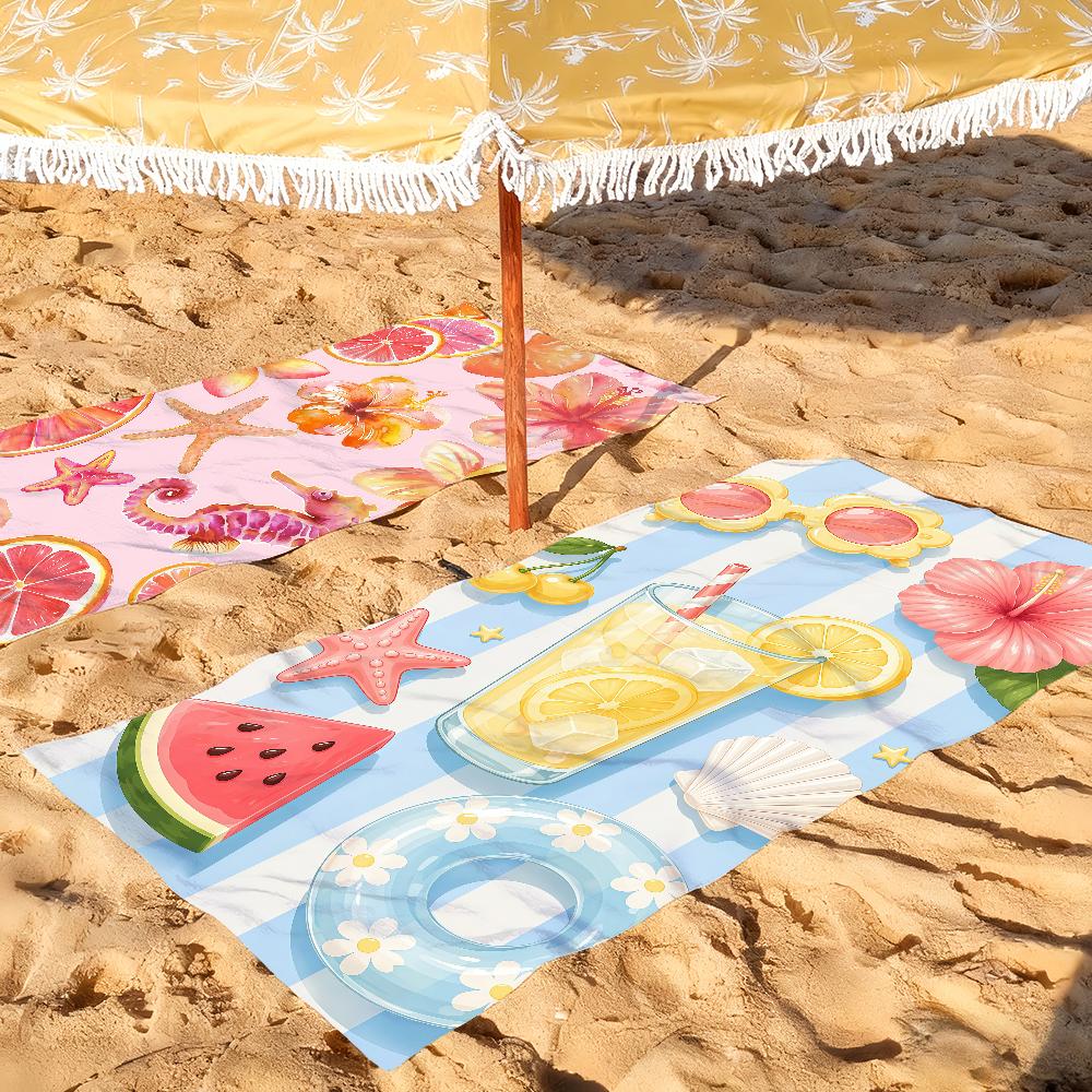 Summer Vibes Towel Quick Drying Beach Towels Are Suitable For Swimming Pools Camping Yoga And The Gym