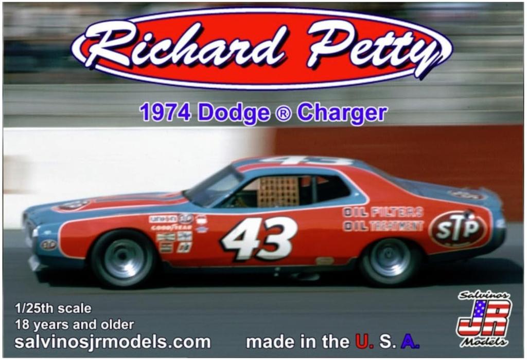Salvinos Jr Models Richard Petty 1974 Dodge Charger Plastic Model RPDC1974D 1/25 (Car)