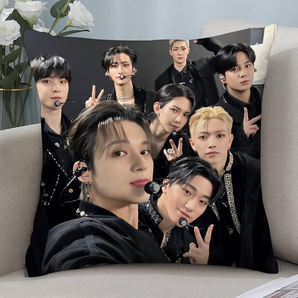 Kpop A-AteezS Pillow Case Short Plush Pillow Covers Sofa Decorative Gift Home Double-sided Printing Cushion Cover