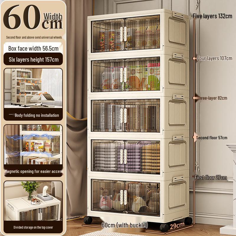 Thickened Foldable Multilayer Plastic Baby Wardrobe and Clothes Storage Cabinet