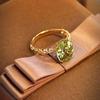 Hui Zhi Yi 2023 Olive Green 9x11 Ring in 925 Sterling Silver - Elegant Light Luxury and Versatile Fashion.