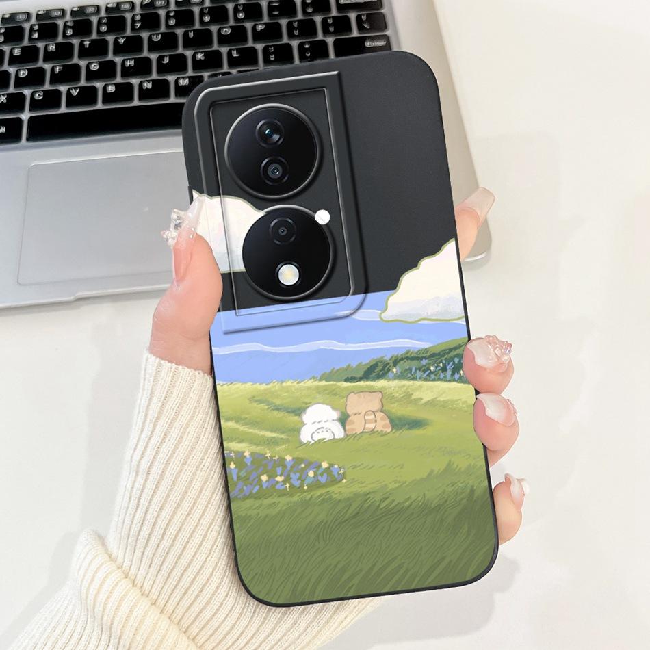 For Honor X7b Cute Panda Rabbit Cartoon Case HonorX7b X 7B 4G CLK-LX1 LX2 LX3 Camera Protective Soft Silicone Phone Cases
