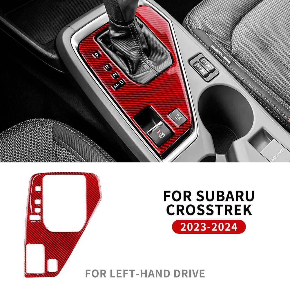 Real Soft Carbon Fiber RHD LHD Sticker For Subaru Crosstrek 2025 For Impreza 2025 Car Gear Shift Panel Interior Trim Accessories