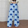 Women's Casual And Fashionable Printed Elastic Waist Loose Wide Leg Pants