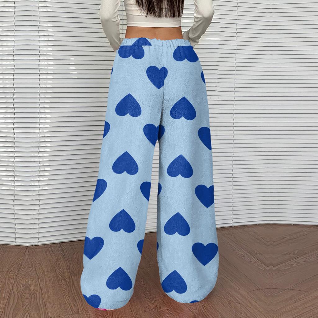 Women's Casual And Fashionable Printed Elastic Waist Loose Wide Leg Pants