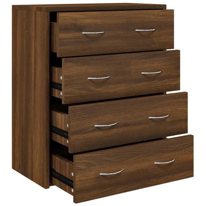 VidaXL Buffet with 4 Drawers 60x30.5x71 Cm Brown Oak 342582