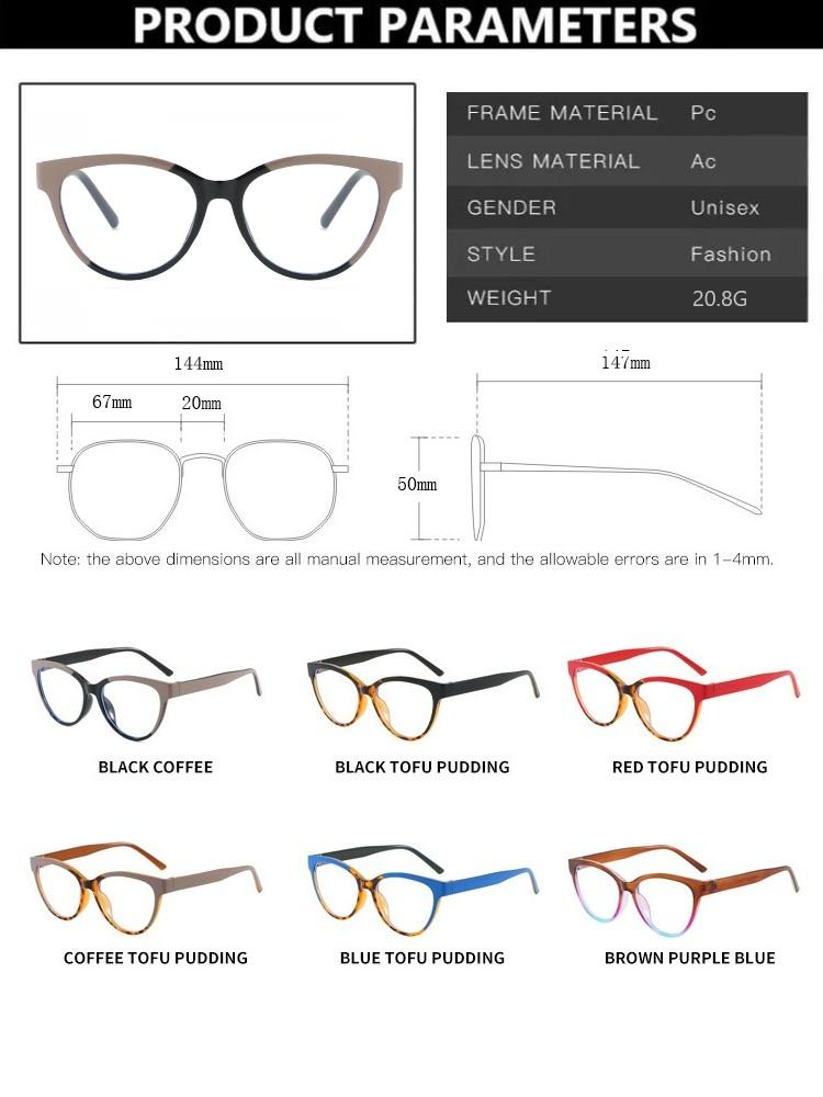 Trendy Vintage Triangle Eyeglasses Frames Ladies Cat Eye Prescription Optical Male Glasses Colorful Spectacle Frame Frame