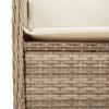 Garden Chairs with Cushions 2 Pcs. Adjustable Beige Poly Rattan