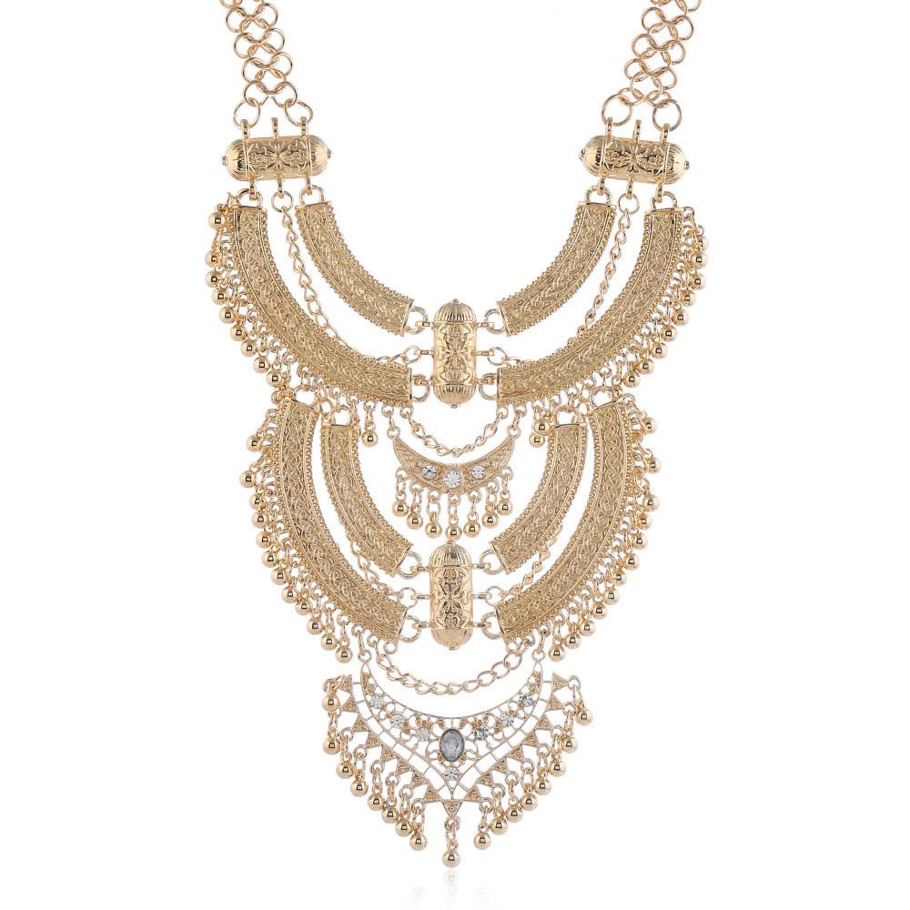 Long Necklace Vintage Multi Layered Collarbone Chain For Fashion Enthusiasts