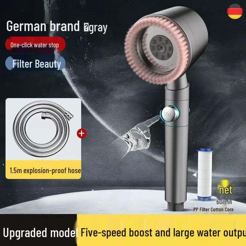 Powerful Pressurized Handheld Lotus Showerhead with Filter
