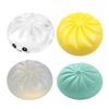 Bun Shape Stress Toys DIY Dumpling Squeeze Toy Skin, Fillable Empty Ball Skin with Soft Balls Stopper, Anxiety Relief Simulated Making Supplies Focus