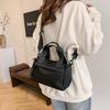 Urban Minimalist Nylon Tote Bag With Top Zipper And Inner Pouch For Womens Casual Outfits