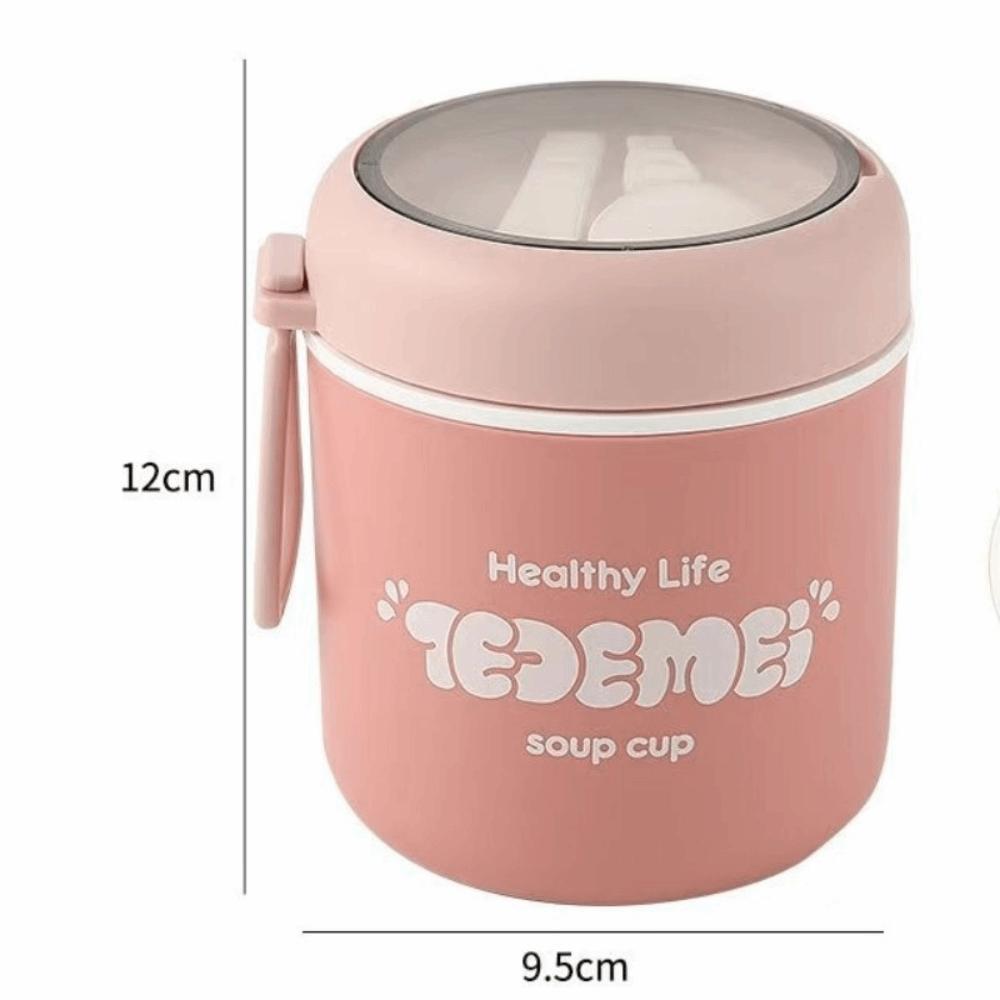 Portable Stainless Steel Lunch Box Leak-Proof Thermal Soup Container Vacuum Cup  Office Lunch