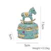 Valentine Gift Alloy Rocking Horse Jewelry Box Enamel Craft Decor Birthday Present
