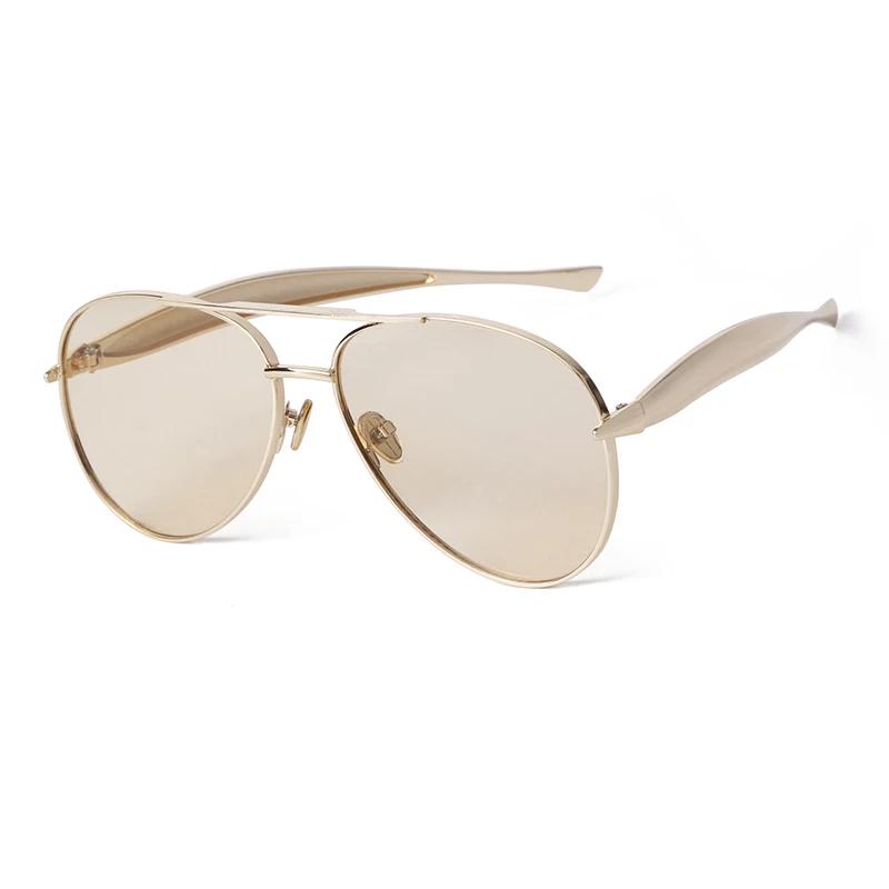 

Luxury Oversized Pilot Sunglasses Women Top Bar Aviator Metal Double Bridge Hd Sun Glasses Men Driving Clear Lens Eyewear Uv400 as picture