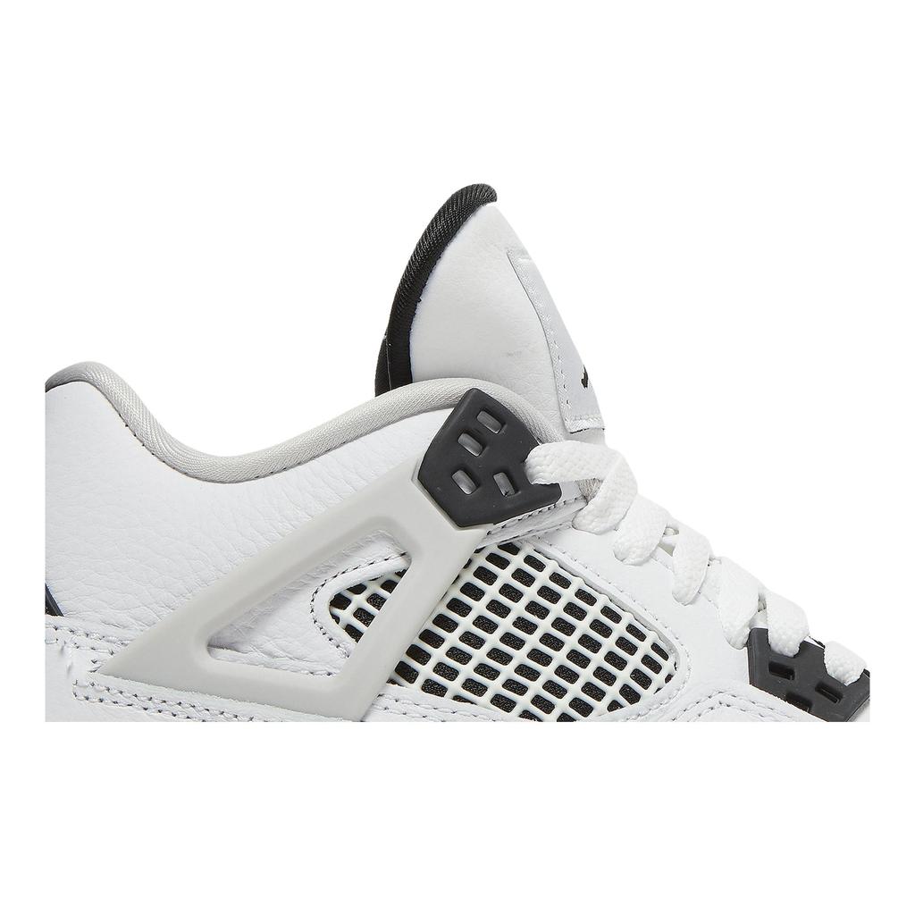 Air Jordan 4 Retro Grade School 'Military Black' (Unisex) Pantofi de Baschet Albi / Negri / Gri Neutru pentru Copii 408452 111