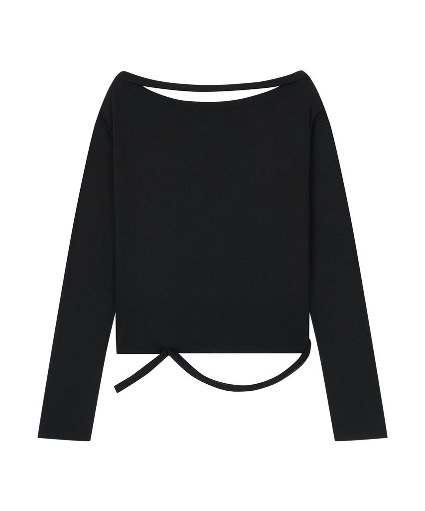 Saendeulig Strap Wide Neck T_Black
