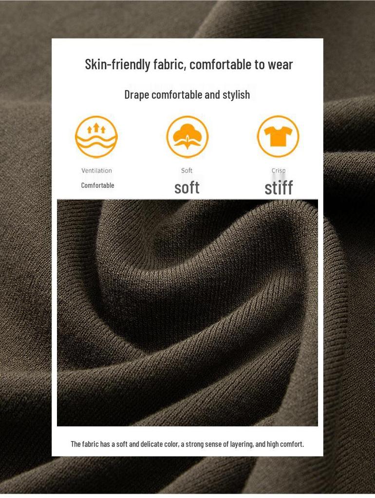 Men's Plus Size Silk Velvet Knitwear: Autumn/Winter 2025 Casual Round Neck Wool Sweater.
