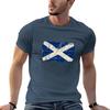 Scotland Flag  Vintage Look Tshirt Large Size Basic Casual Tshirt