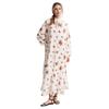 Women's Spring Fall French Romantic Tea Dress Vintage Floral Print Long Sleeve Tie V Neck Ruffle Hem Slim Fit Vacation Casual Maxi Dress