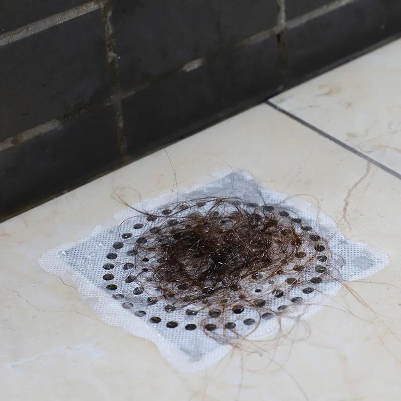 100/5pcs Mesh Disposable Floor Drain Sticker Hair Catcher Stopper Anti-blocking Filter Sticker Bathroom Shower Cleaning Tools