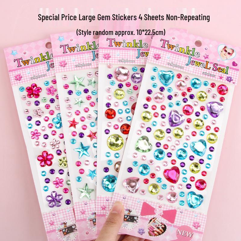 Children's 3D Cartoon Princess Crystal Gem Stickers