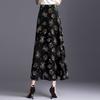 Damen Chiffon Halbrock Sommer A-Linienrock Blumengarnrock Hohe Taille Lockerer Rock Schlankheitslanger Rock