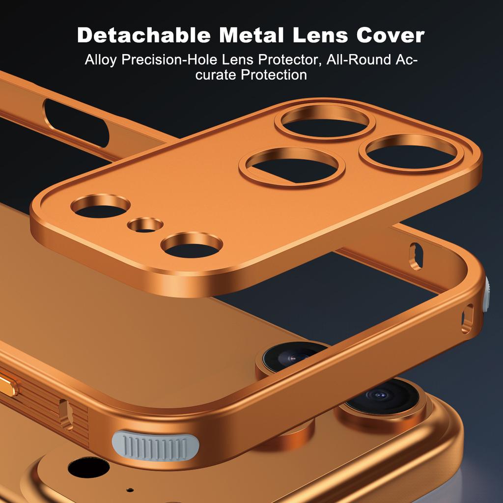 Aviation Aluminum Alloy Frame Bumper Phone Case For iPhone 17 16 15 14 13 Pro Max Plus Metal Lens Protection Shockproof Cover