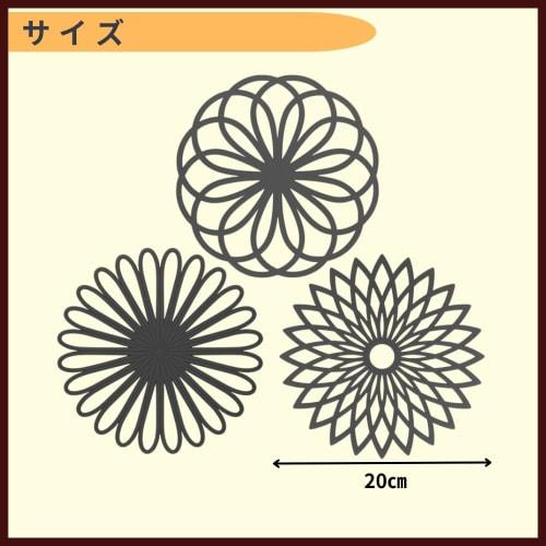 Ideamall Silicone Trivets, Heat-Resistant, Stylish, Non-Slip, Wall-Mountable, Set of 3 (Dark Gray)