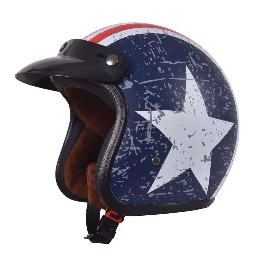 Retro Open Face 3/4 Motorcycle Helmet Motorbike Moto Motocross Vintage casco Cafe Racer Men Women DOT Approved Casque Capacetes
