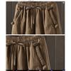 Winter Retro Cotton Quilted Elastic Waist Was Thin Harem Pants To Keep Warm and Thick Casual Trousers
