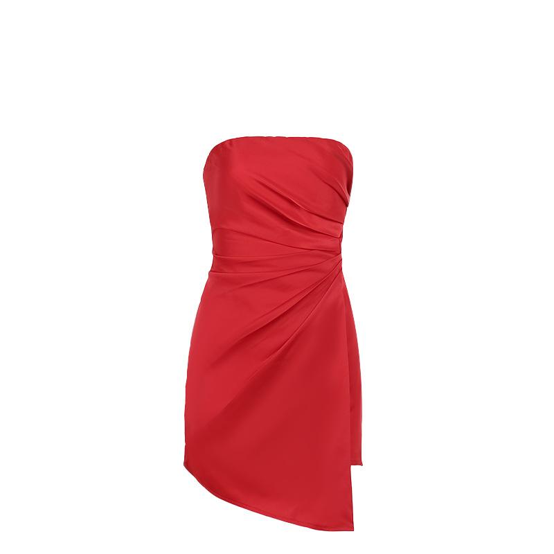 Fall Women's Dress Socialite Style Sexy Slim-fit Satin Top Top Buttock Short Dress