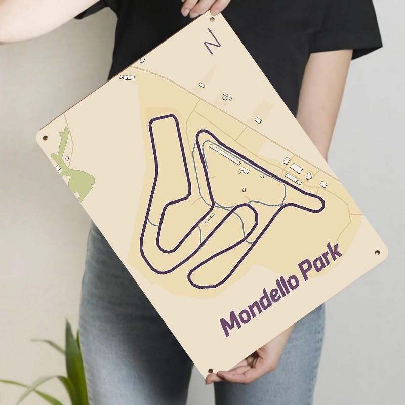 

Custom Mondello Park Race Track Map Metal Wall Art Racing Theme Home Decor for Living Room Study Room 20x30cm（7.8x11.8inch）